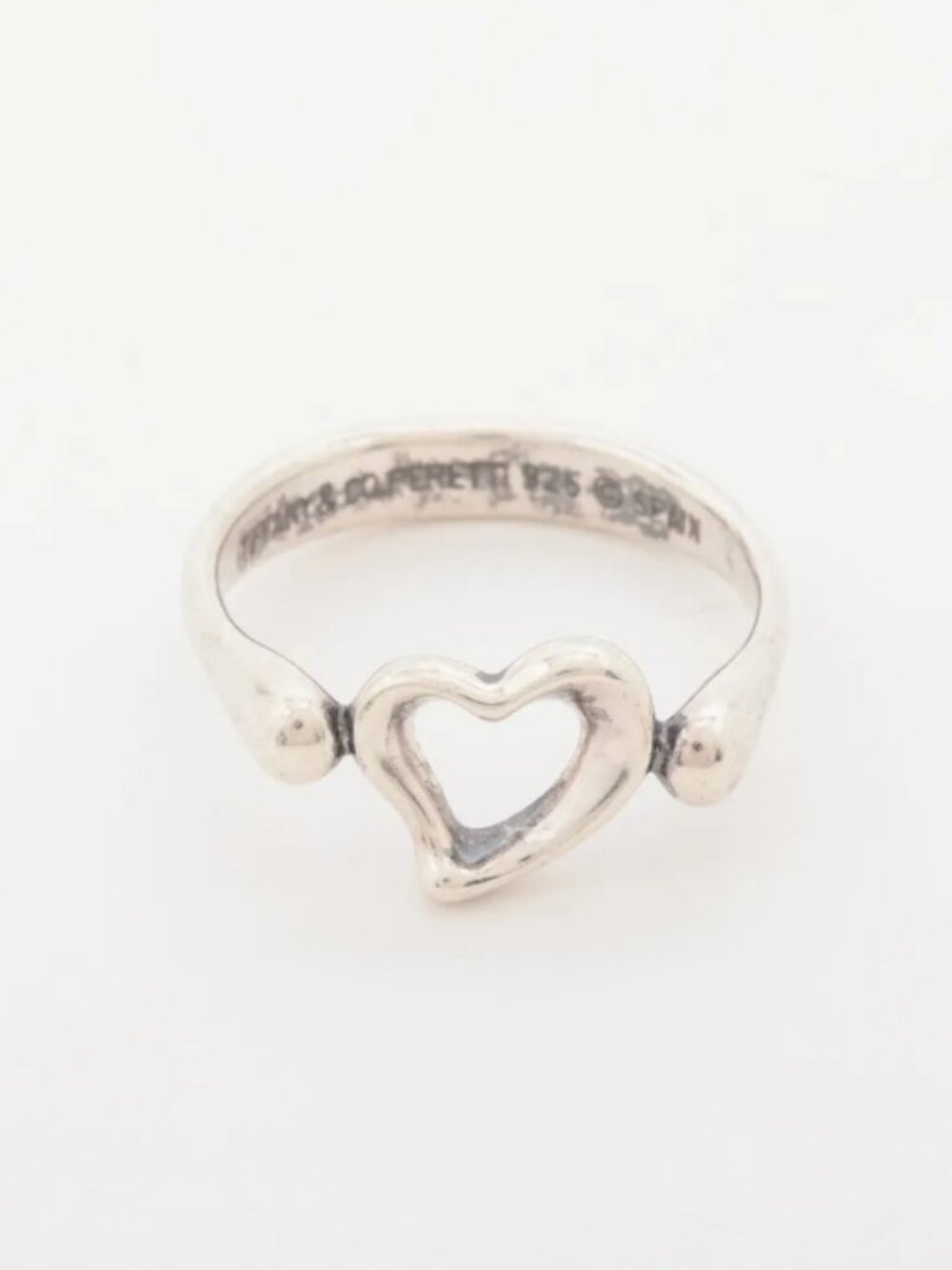 Tiffany & Co. Open Heart Ring Silver